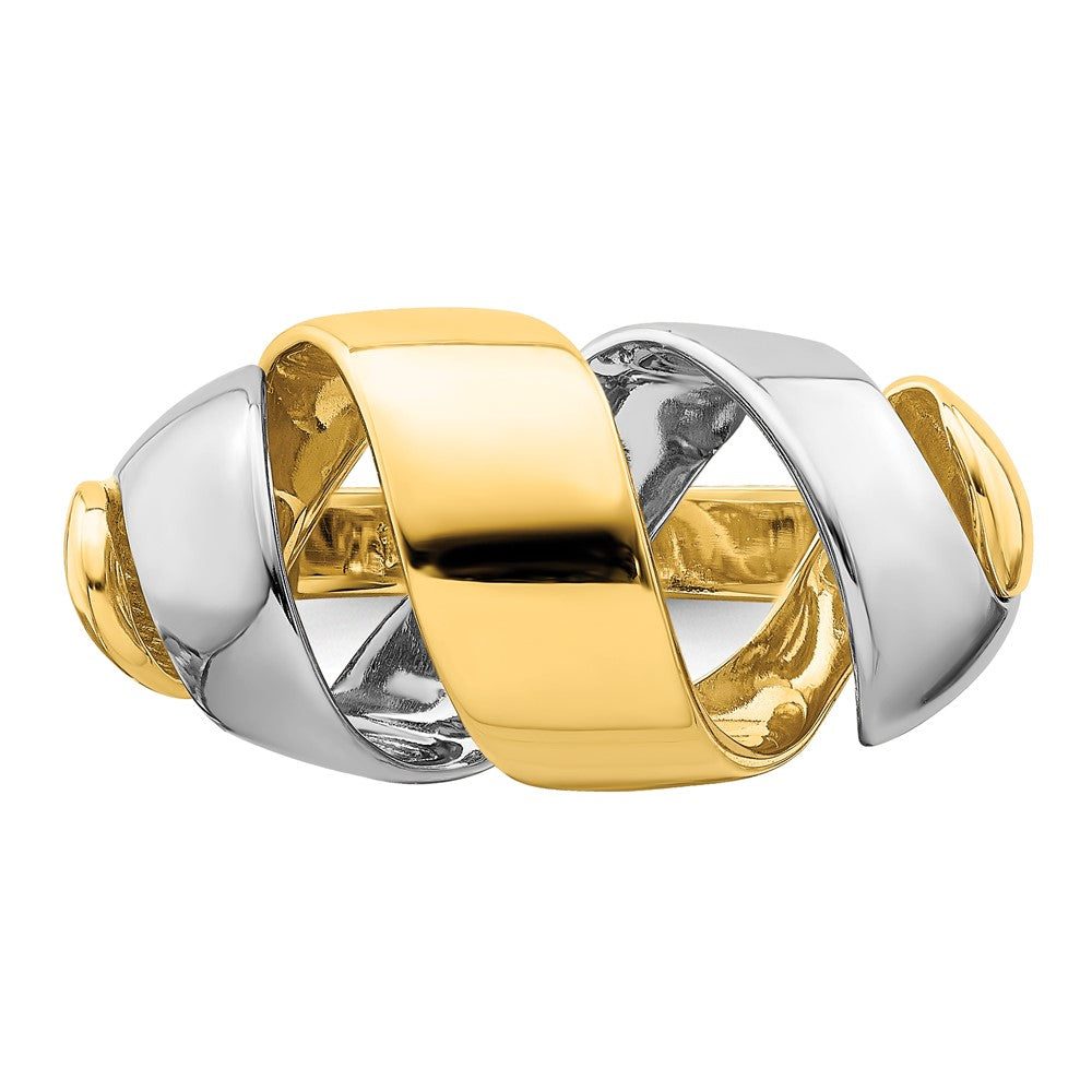 14k Two-Tone Gold Spiral Fashion Ring