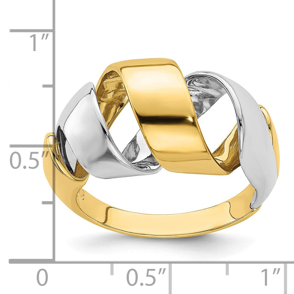 14k Two-Tone Gold Spiral Fashion Ring