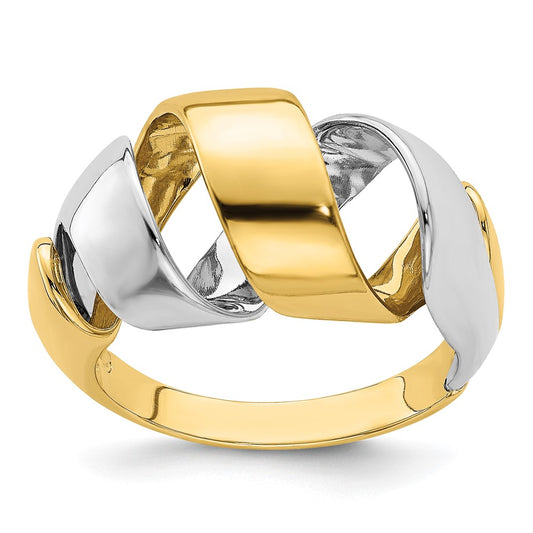 14k Two-Tone Gold Spiral Fashion Ring