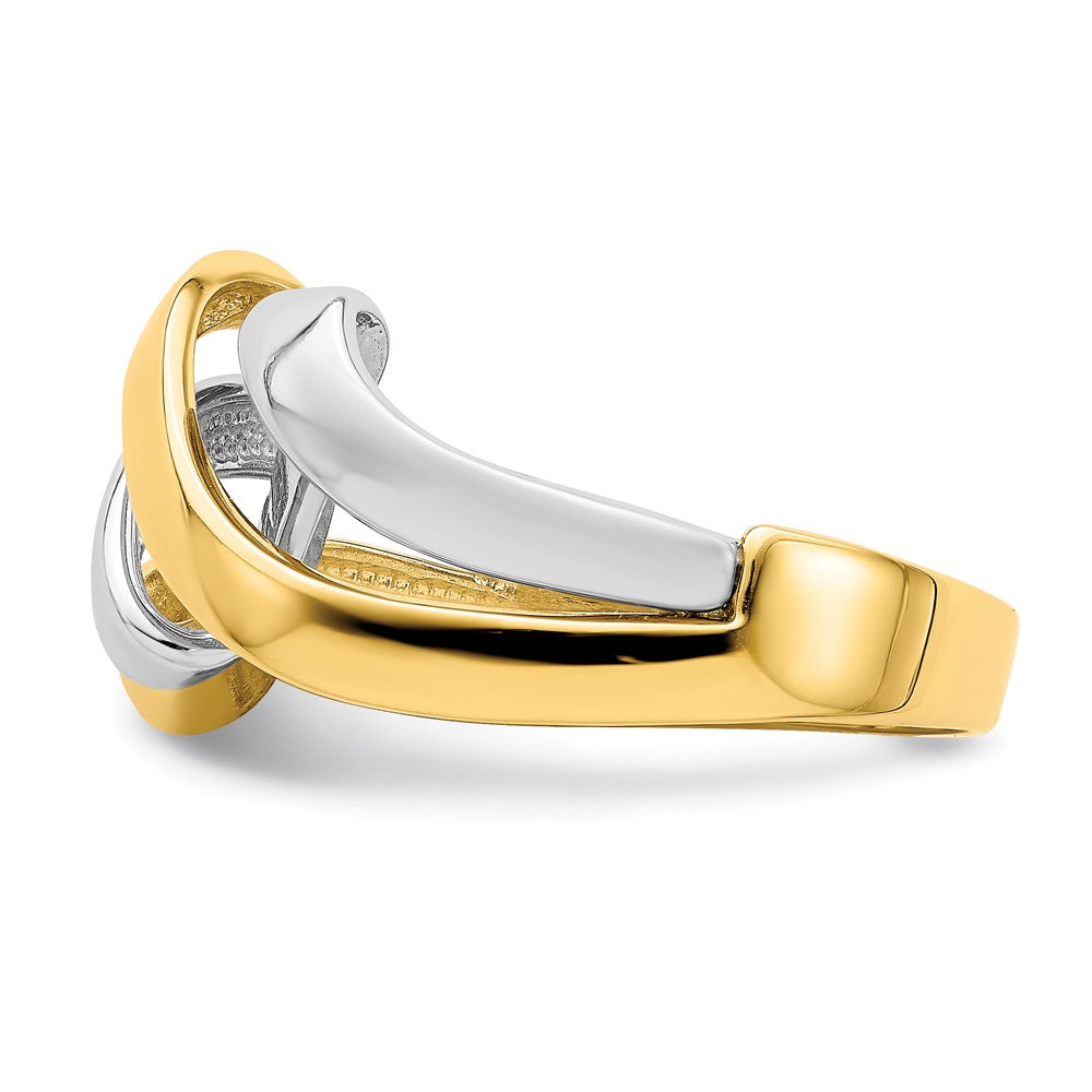 14k Two-Tone Gold Twisted Wave Ring