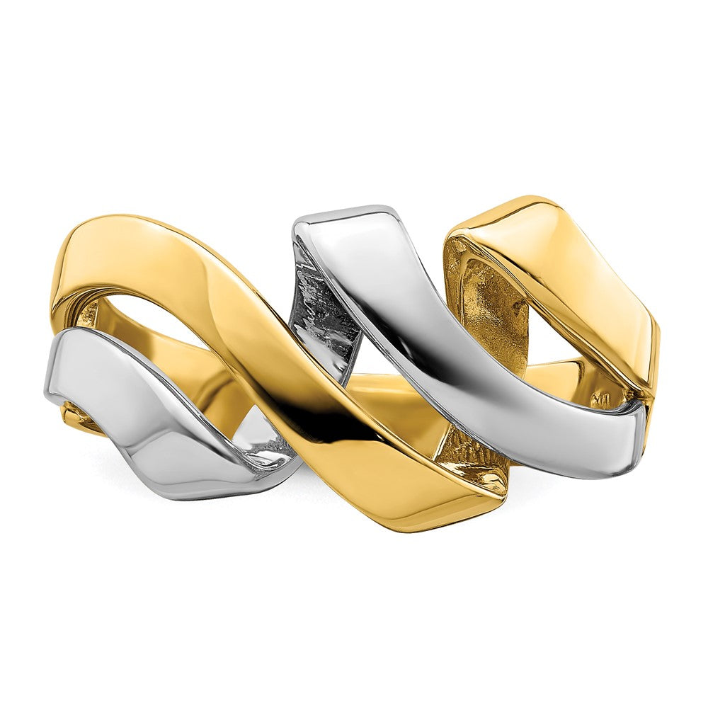 14k Two-Tone Gold Twisted Wave Ring