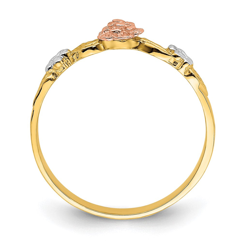 14k Two-Tone Gold w/White Rhodium Flower Ring