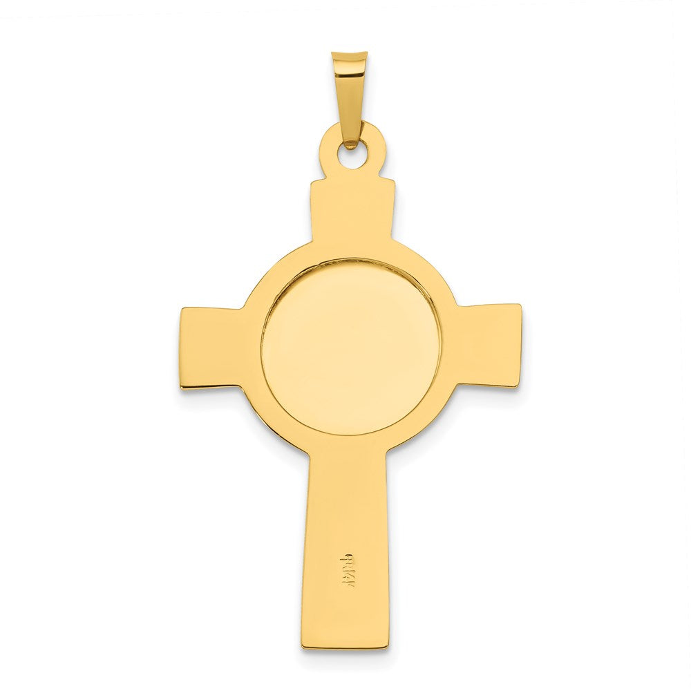 14k Yellow Gold Cross w/St Anthony Medal Pendant