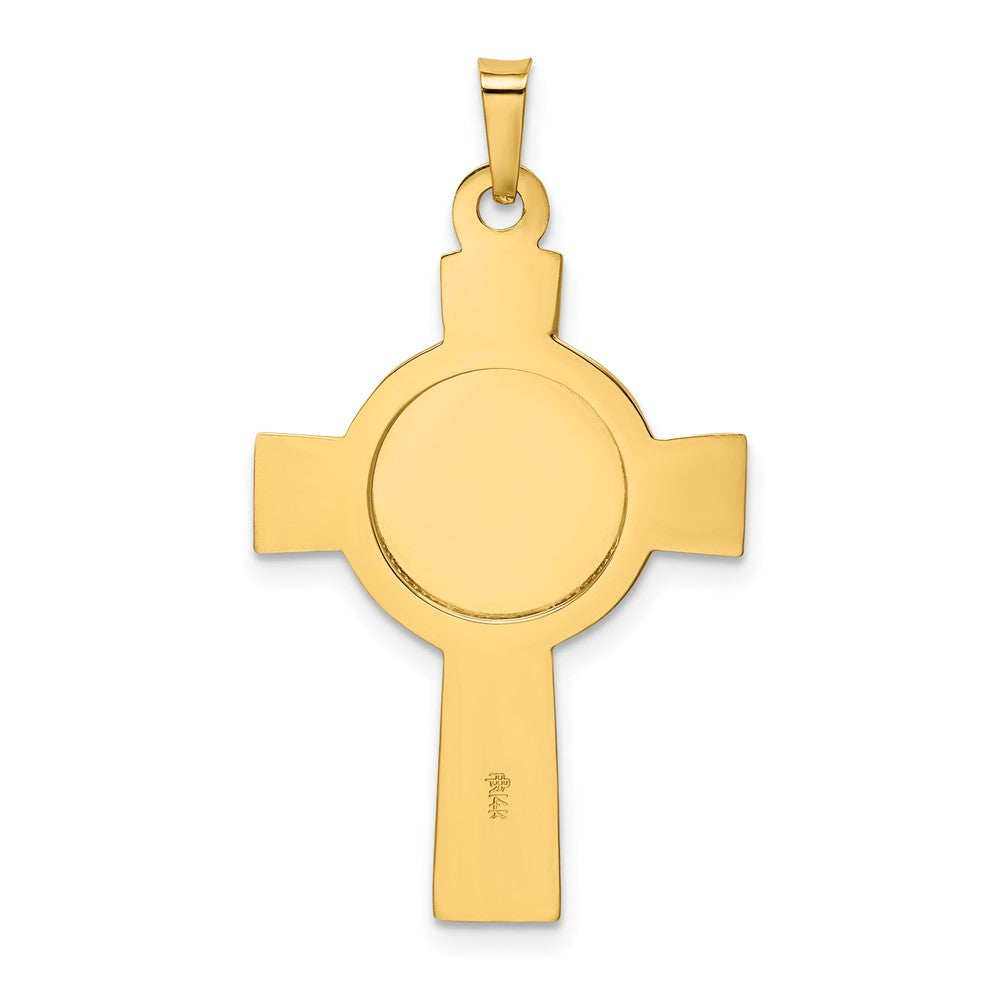 14k Yellow Gold Cross w/Marine Corps Insignia Pendant