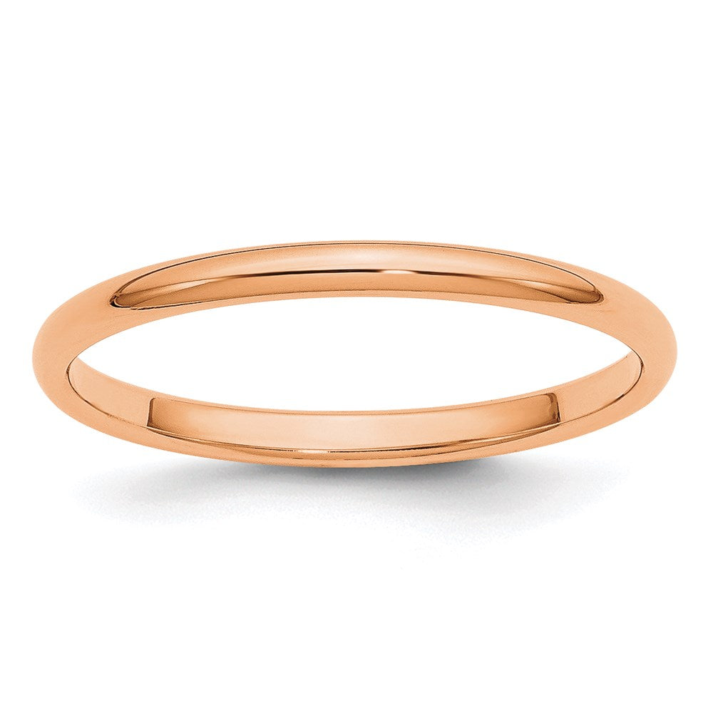 Solid 18K Yellow Gold Rose Gold 2mm Half-Round Wedding Men's/Women's Wedding Band Ring Size 7