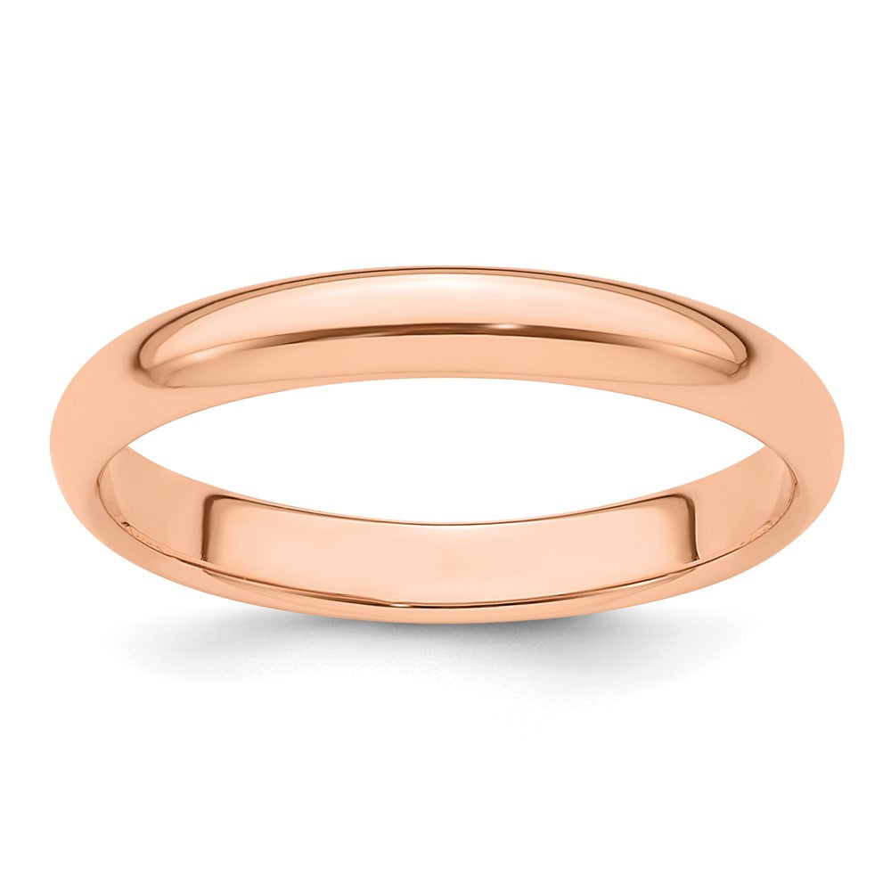 Solid 14K Yellow Gold Rose Gold 3mm Half-Round Wedding Men's/Women's Wedding Band Ring Size 7.5