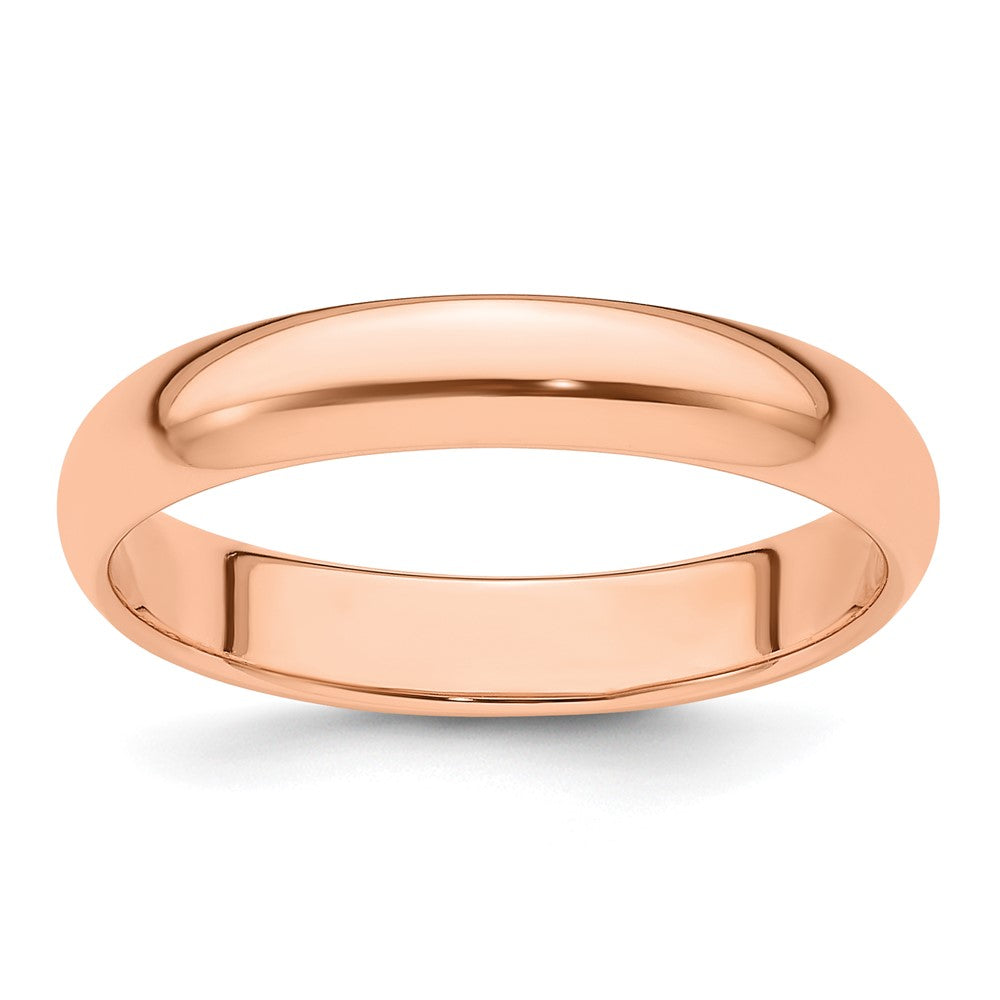 Solid 14K Yellow Gold Rose Gold 4mm Half-Round Wedding Men's/Women's Wedding Band Ring Size 10