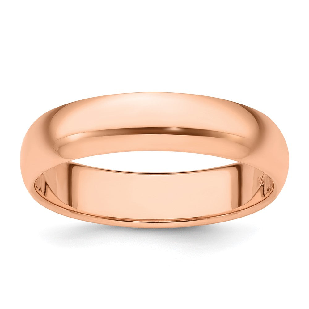 Solid 14K Yellow Gold Rose Gold 5mm Half-Round Wedding Men's/Women's Wedding Band Ring Size 9