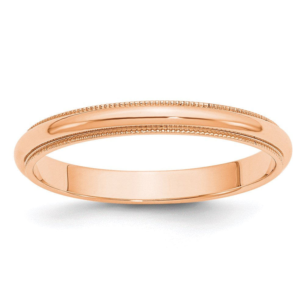 Solid 18K Yellow Gold Rose Gold 3mm Milgrain Half-Round Wedding Men's/Women's Wedding Band Ring Size 7.5