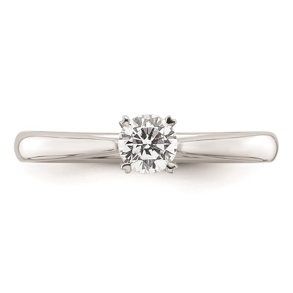 0.33ct. CZ Solid Real 14k White Gold Round Solitaire Engagement Ring Engagement Polished