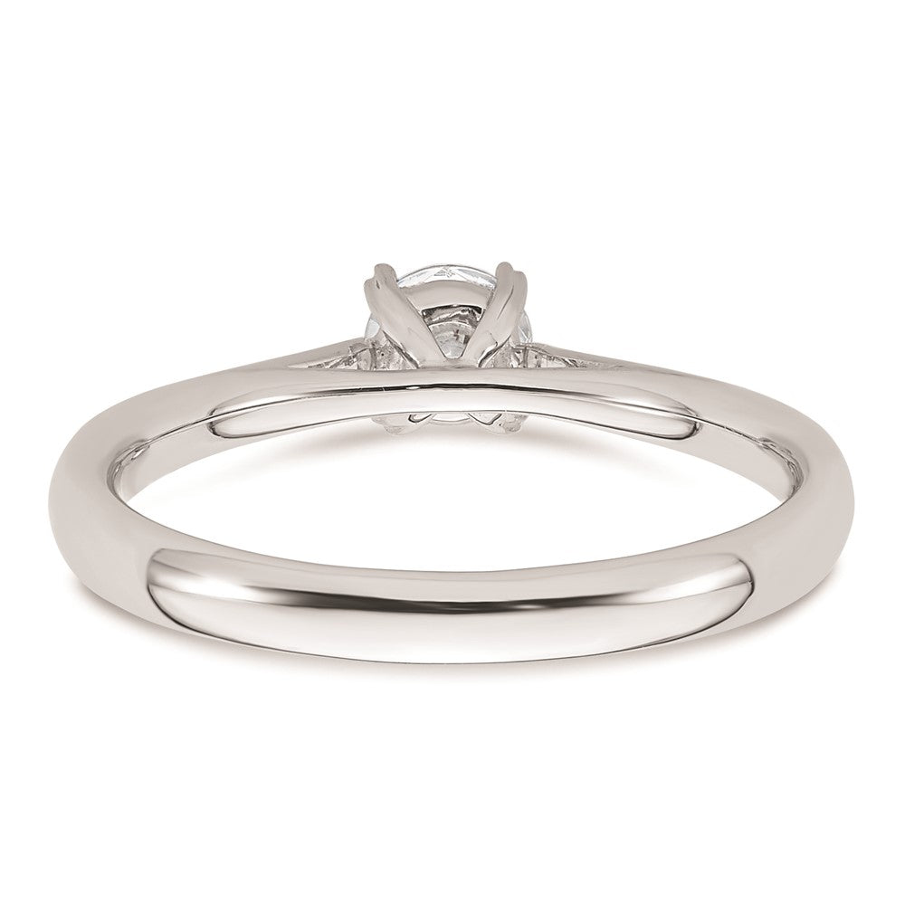 0.33ct. CZ Solid Real 14k White Gold Round Solitaire Engagement Ring Engagement Polished