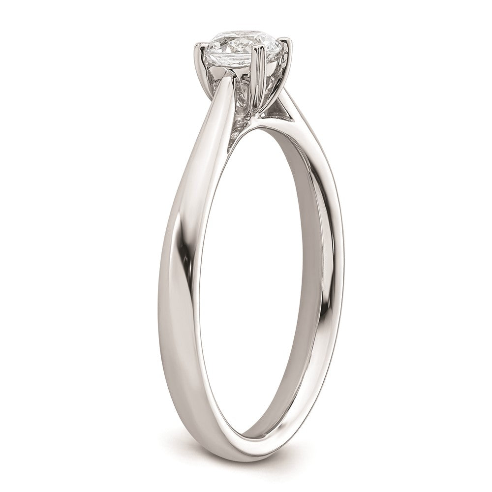 0.33ct. CZ Solid Real 14k White Gold Round Solitaire Engagement Ring Engagement Polished