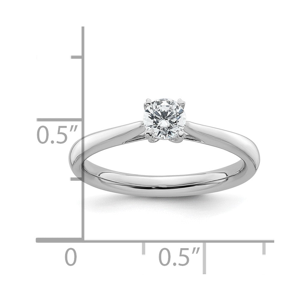 0.33ct. CZ Solid Real 14k White Gold Round Solitaire Engagement Ring Engagement Polished