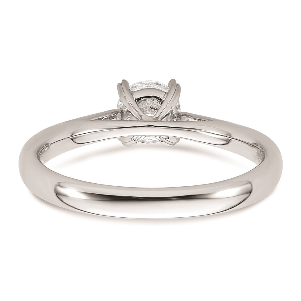 0.50ct. CZ Solid Real 14k White Gold Round Solitaire Engagement Ring Engagement Polished