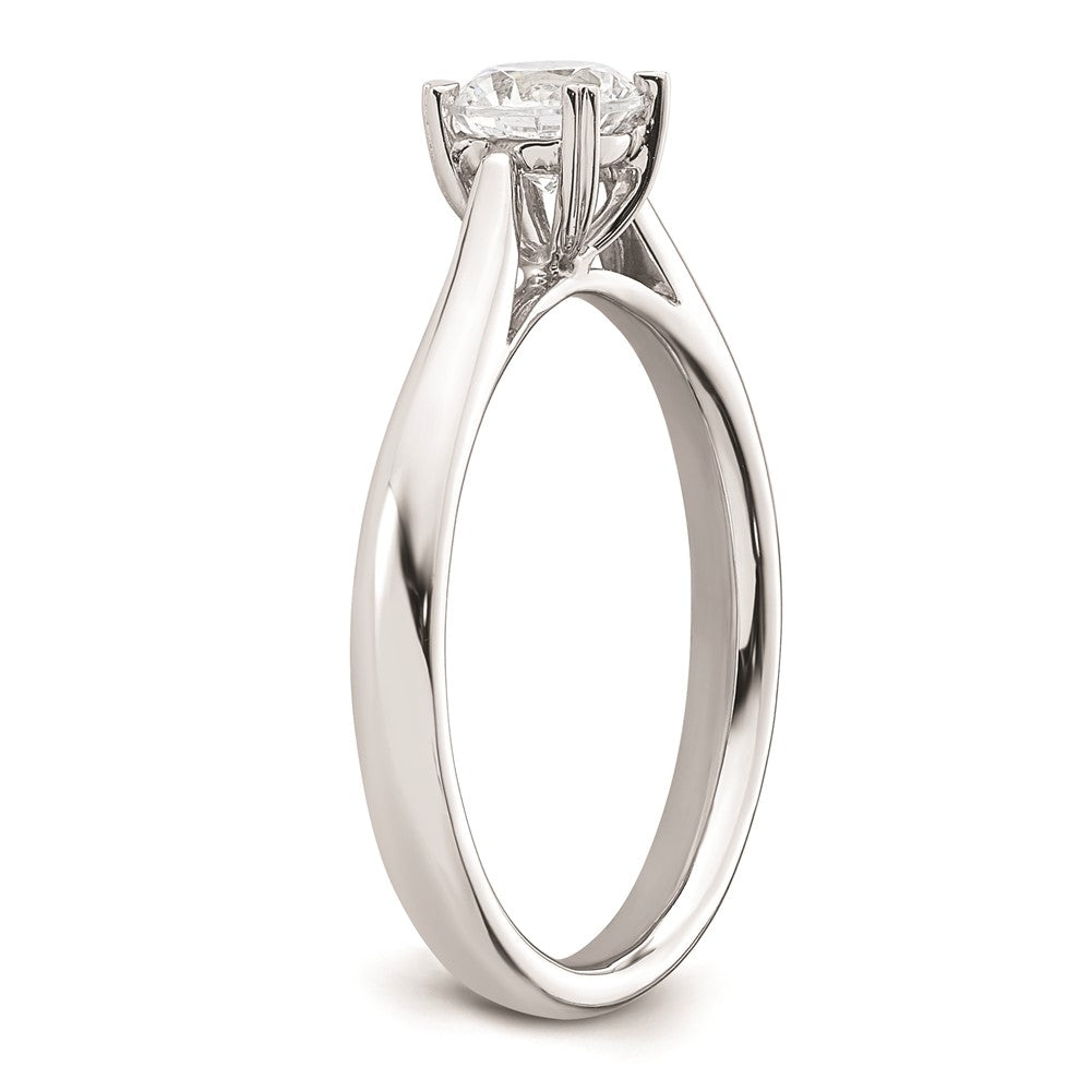 0.50ct. CZ Solid Real 14k White Gold Round Solitaire Engagement Ring Engagement Polished