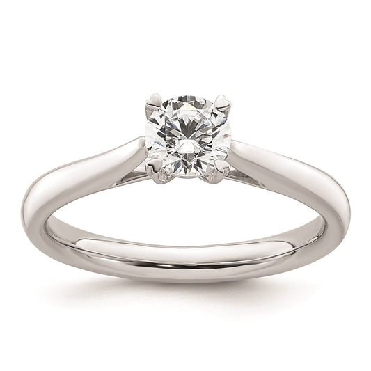 0.50ct. CZ Solid Real 14k White Gold Round Solitaire Engagement Ring Engagement Polished