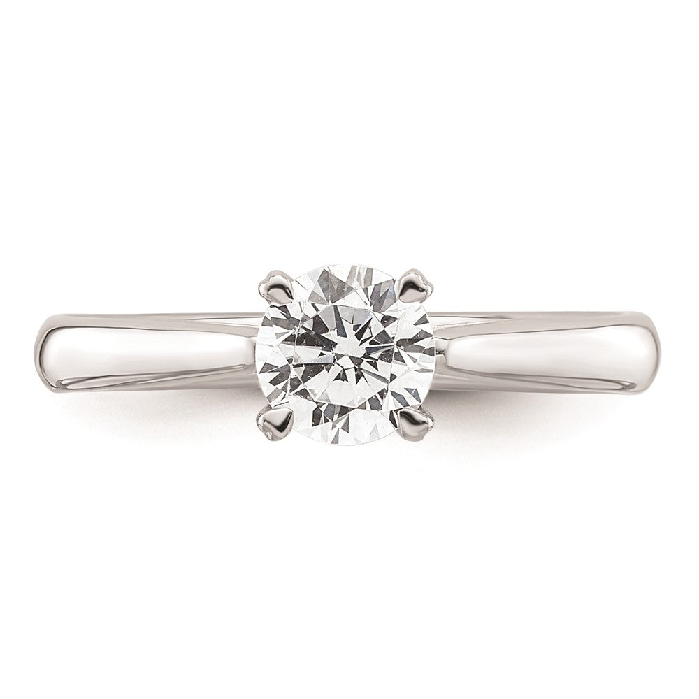 0.75ct. CZ Solid Real 14k White Gold Round Solitaire Engagement Ring Engagement Polished