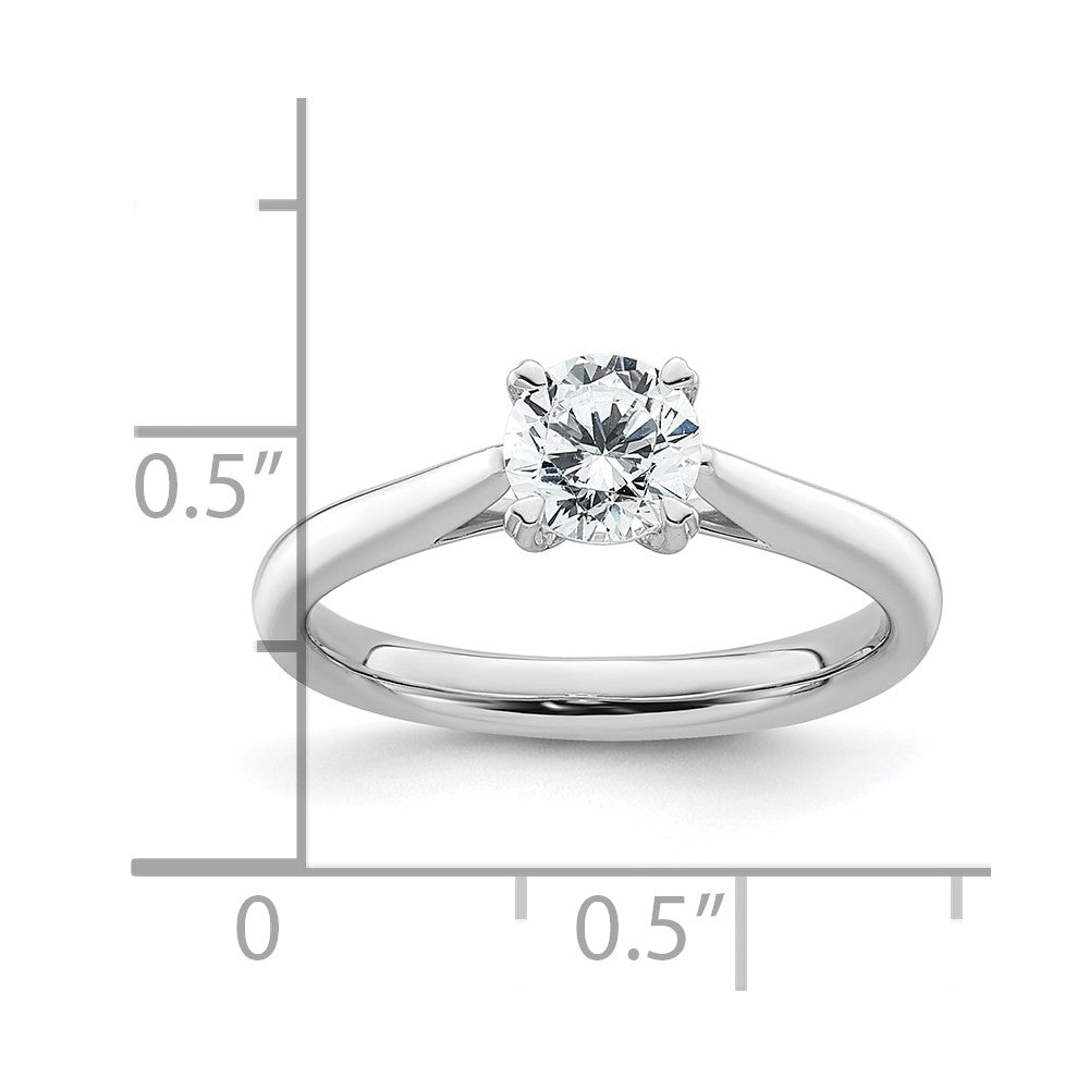 0.75ct. CZ Solid Real 14k White Gold Round Solitaire Engagement Ring Engagement Polished