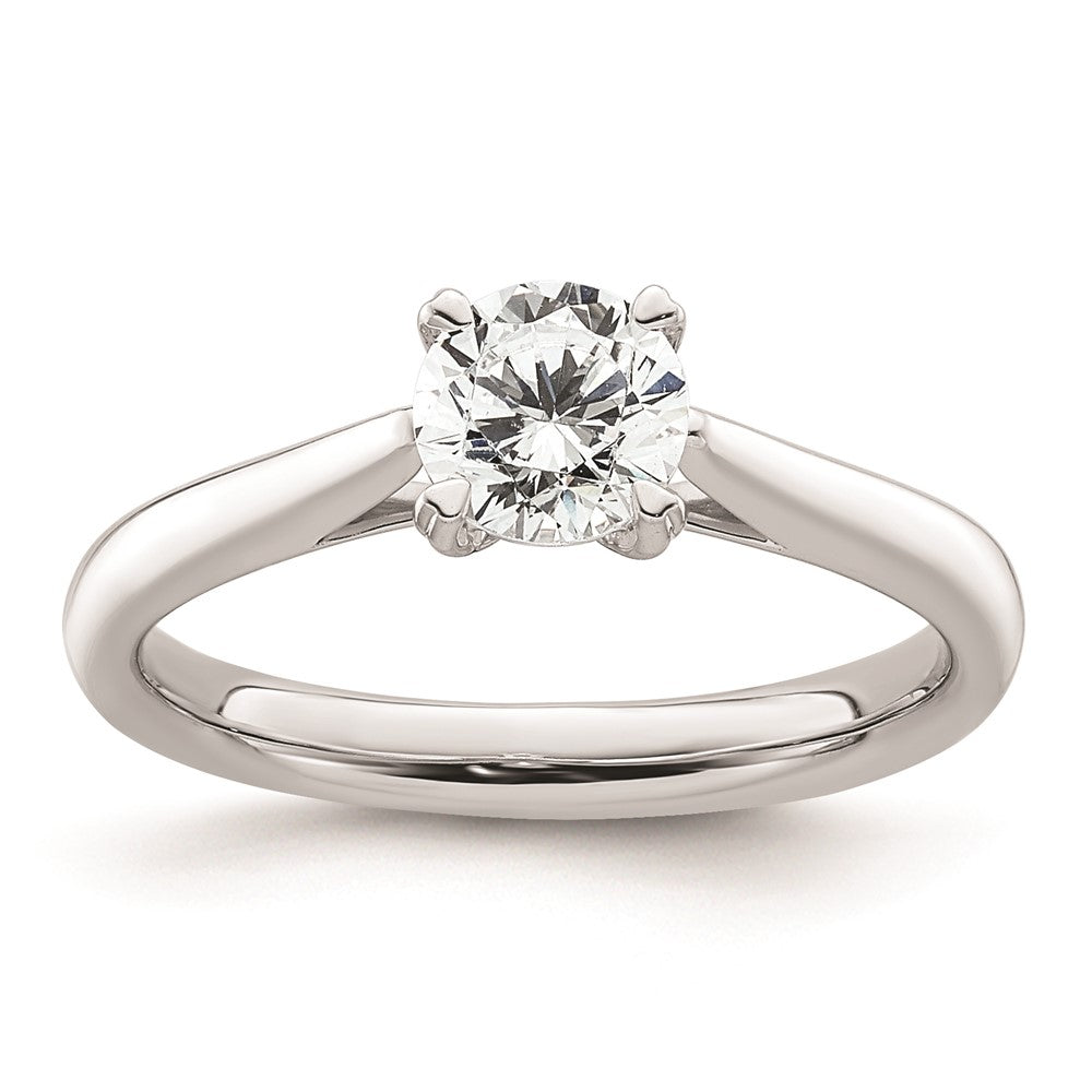 0.75ct. CZ Solid Real 14k White Gold Round Solitaire Engagement Ring Engagement Polished