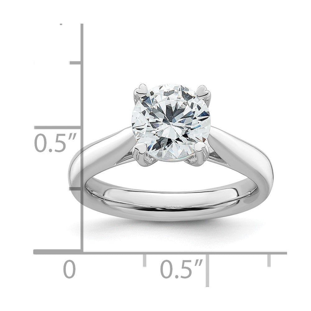 2.00ct. CZ Solid Real 14k White Gold Round Solitaire Engagement Ring Engagement Polished