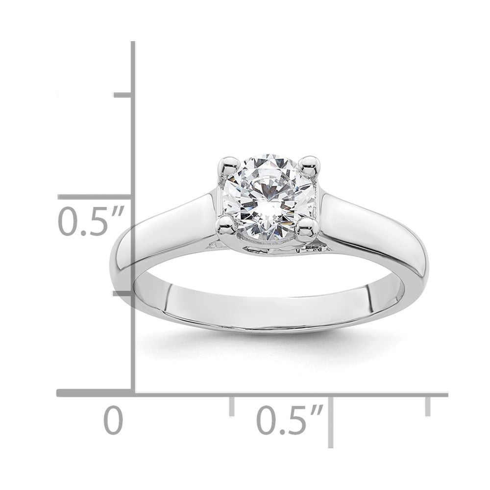 0.50ct. CZ Solid Real 14k White Gold Solitaire Engagement Ring