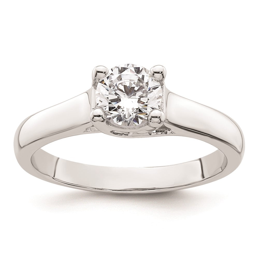 0.50ct. CZ Solid Real 14k White Gold Solitaire Engagement Ring