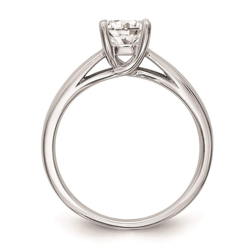 1.00ct. CZ Solid Real 14k White Gold Solitaire Engagement Ring