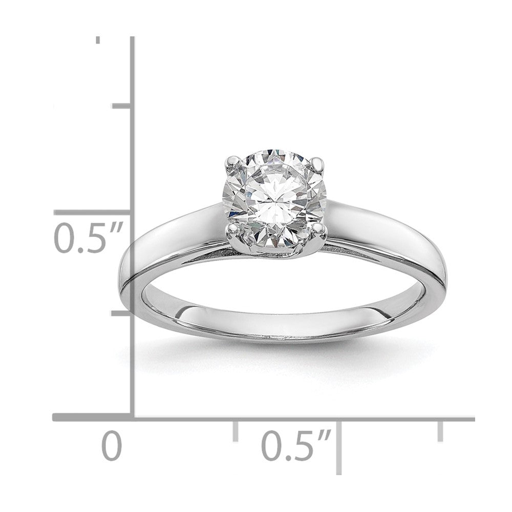 1.00ct. CZ Solid Real 14k White Gold Solitaire Engagement Ring