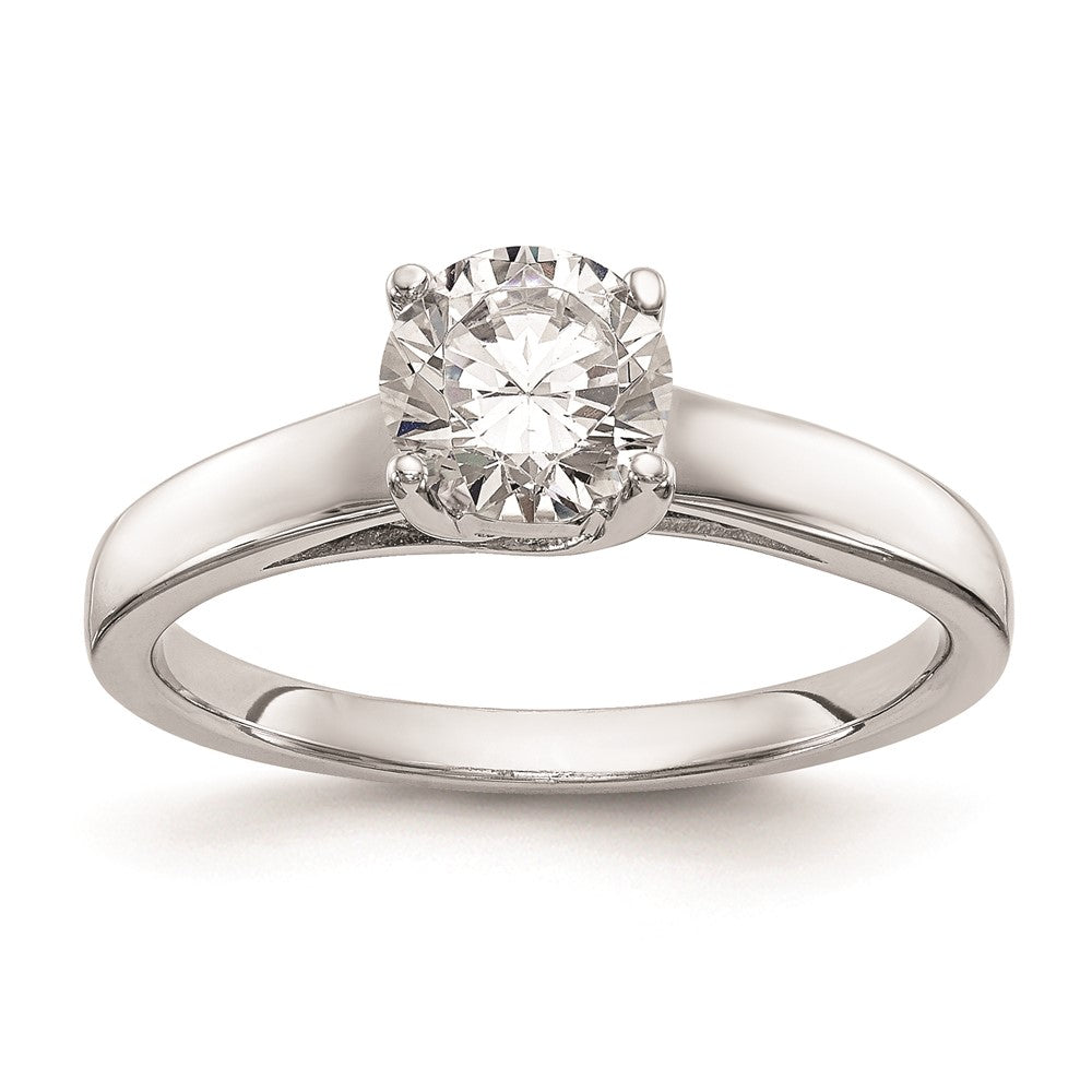 1.00ct. CZ Solid Real 14k White Gold Solitaire Engagement Ring