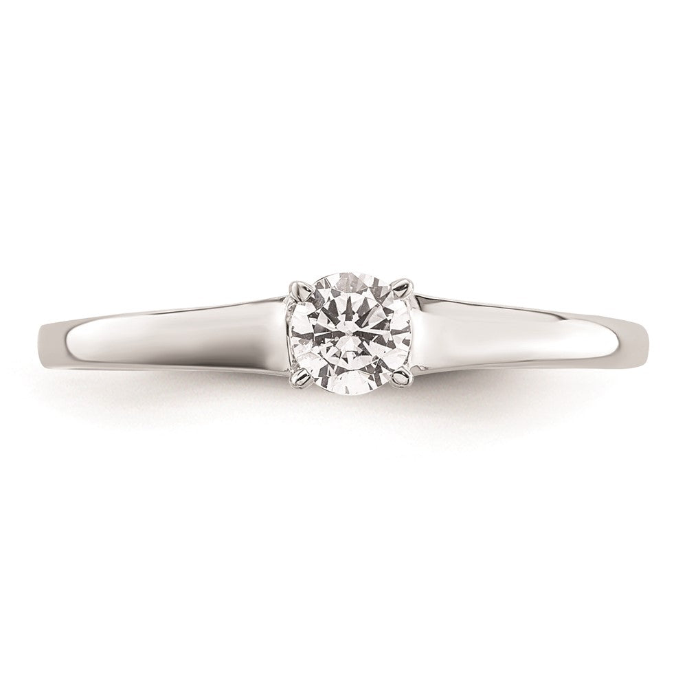 0.25ct. CZ Solid Real 14k White Gold Solitaire Engagement Ring