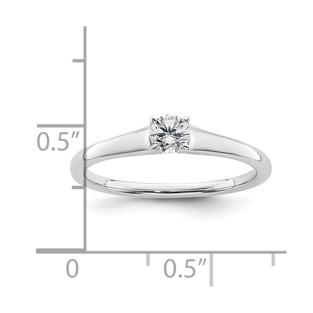 0.25ct. CZ Solid Real 14k White Gold Solitaire Engagement Ring