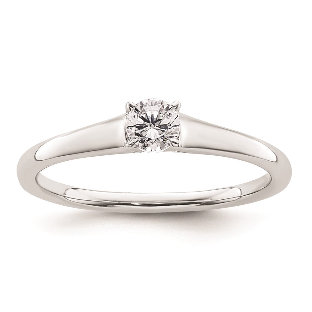 0.25ct. CZ Solid Real 14k White Gold Solitaire Engagement Ring