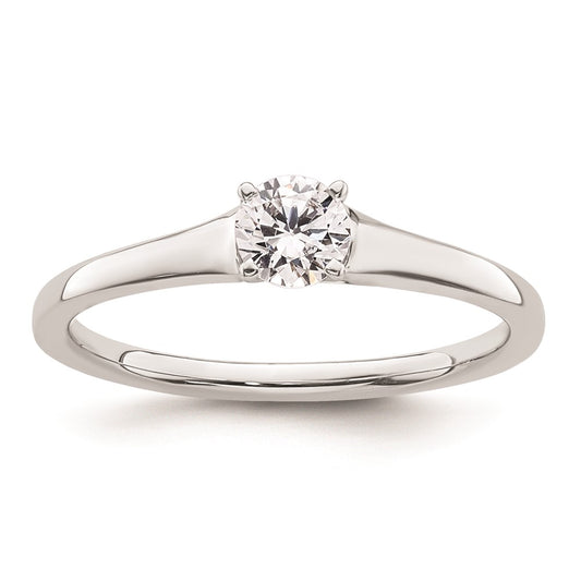 0.33ct. CZ Solid Real 14k White Gold Solitaire Engagement Ring