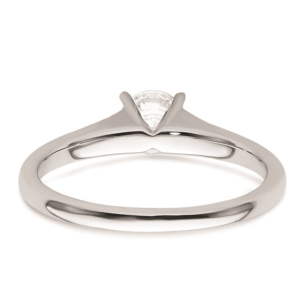 0.50ct. CZ Solid Real 14k White Gold Solitaire Engagement Ring