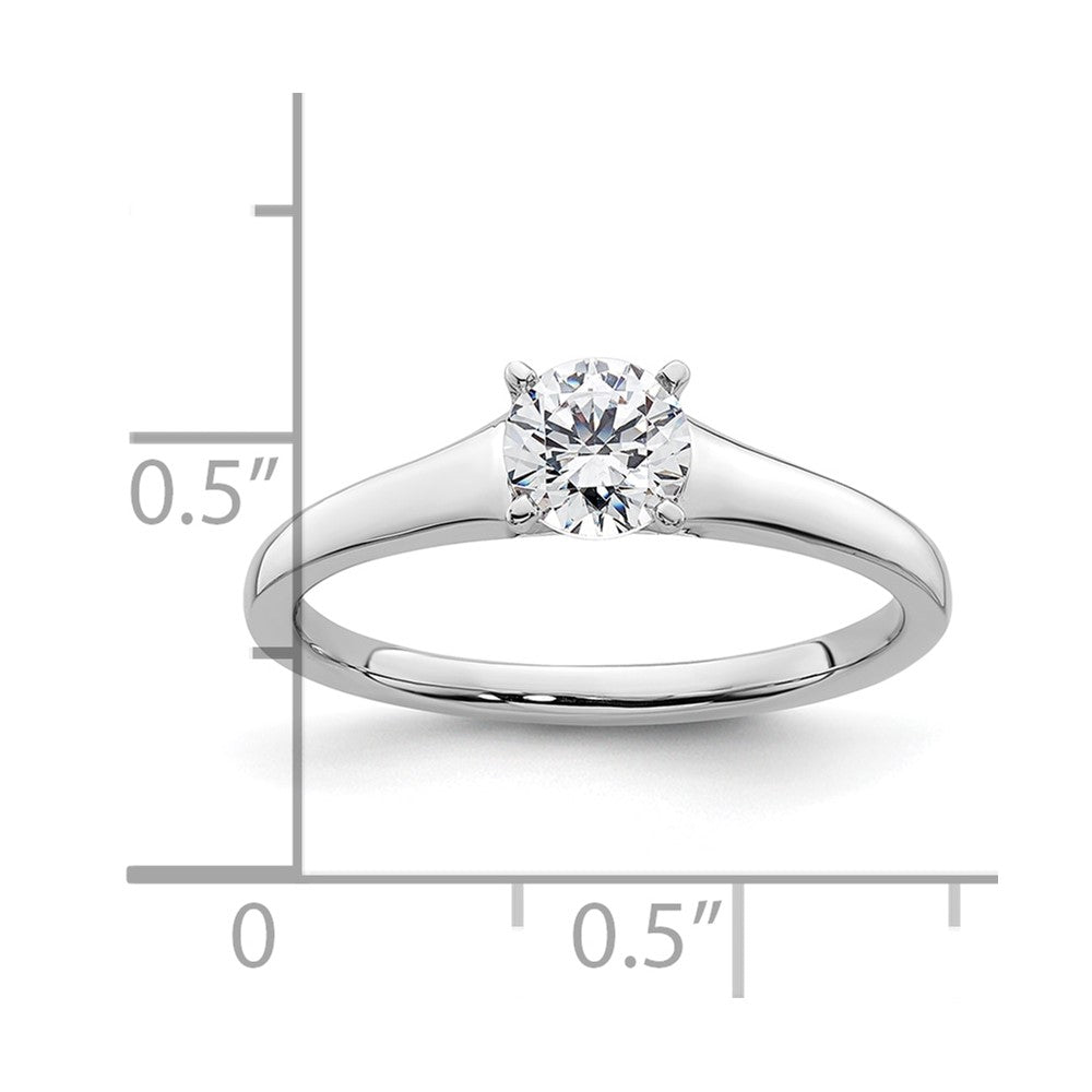 0.50ct. CZ Solid Real 14k White Gold Solitaire Engagement Ring