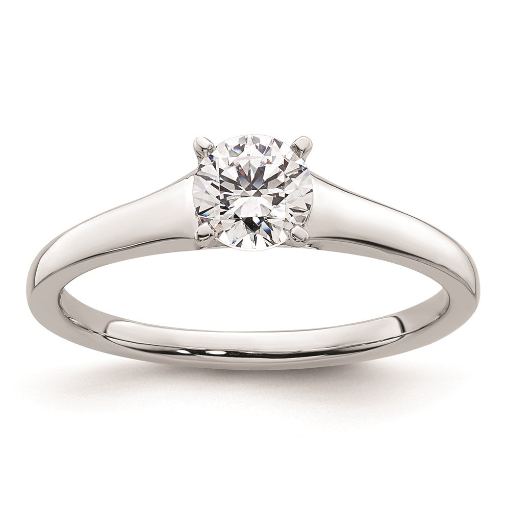 0.50ct. CZ Solid Real 14k White Gold Solitaire Engagement Ring