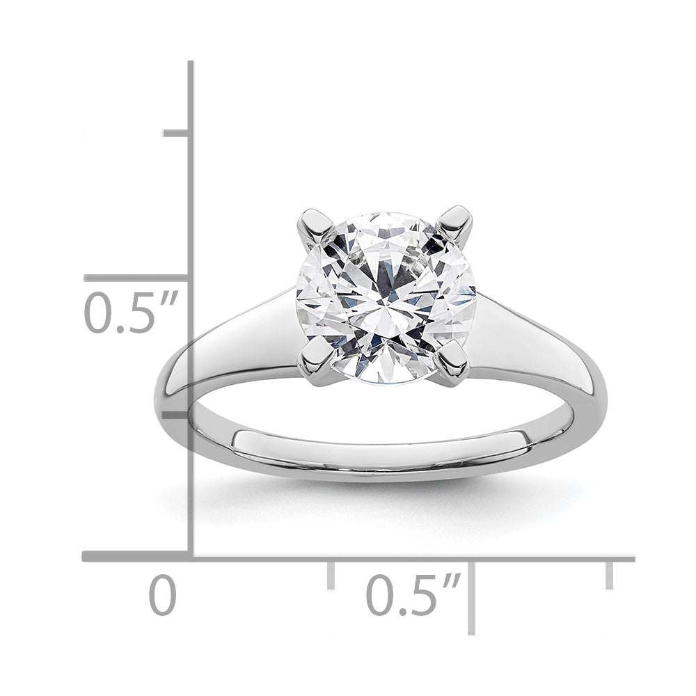 2.00ct. CZ Solid Real 14k White Gold Solitaire Engagement Ring