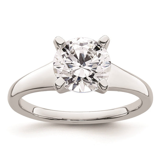 2.00ct. CZ Solid Real 14k White Gold Solitaire Engagement Ring