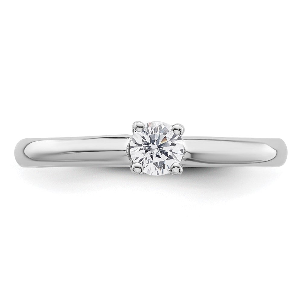 0.25ct. CZ Solid Real 14k White Gold Solitaire Engagement Ring