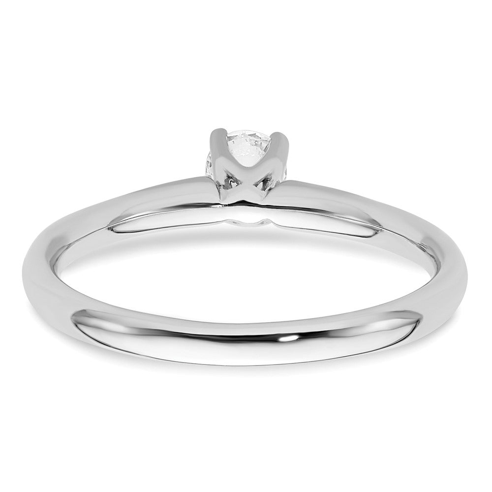 0.25ct. CZ Solid Real 14k White Gold Solitaire Engagement Ring