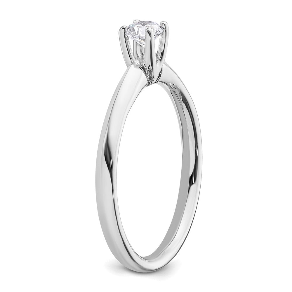 0.25ct. CZ Solid Real 14k White Gold Solitaire Engagement Ring