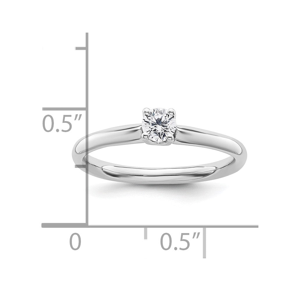 0.25ct. CZ Solid Real 14k White Gold Solitaire Engagement Ring