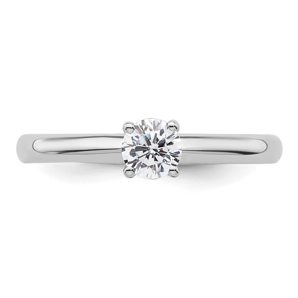 0.33ct. CZ Solid Real 14k White Gold Solitaire Engagement Ring