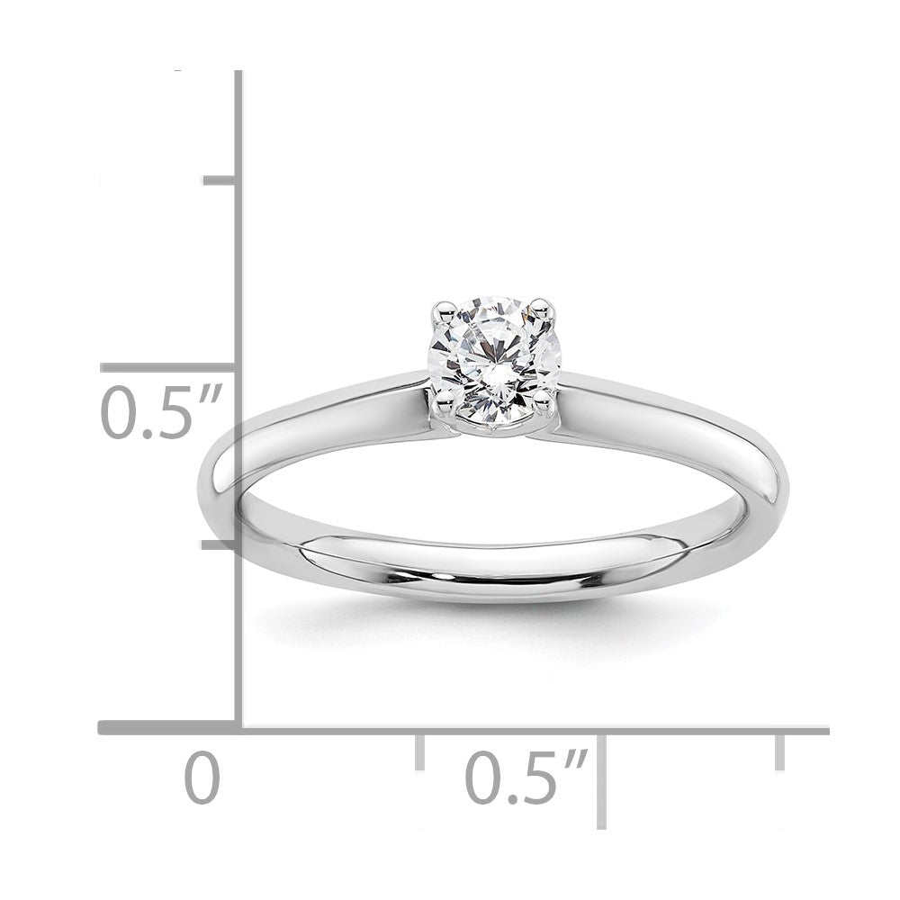 0.33ct. CZ Solid Real 14k White Gold Solitaire Engagement Ring