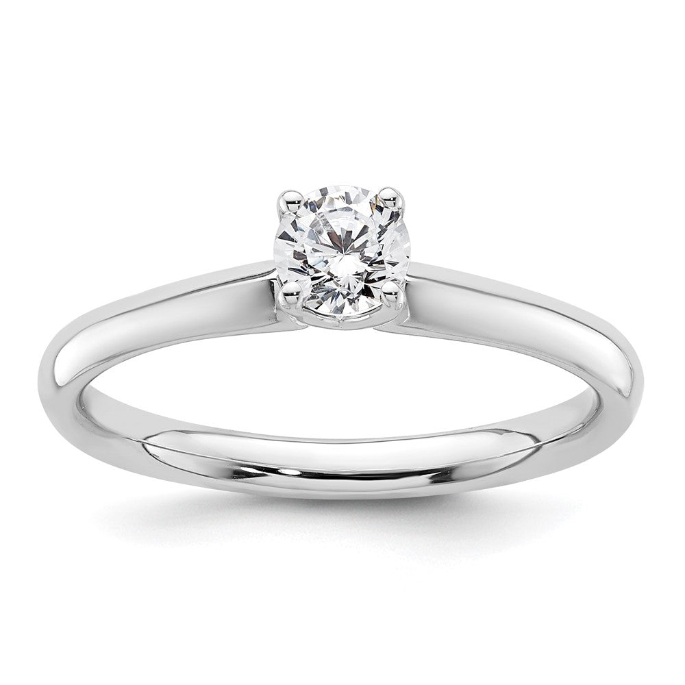 0.33ct. CZ Solid Real 14k White Gold Solitaire Engagement Ring