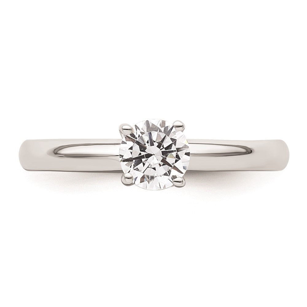 0.50ct. CZ Solid Real 14k White Gold Solitaire Engagement Ring