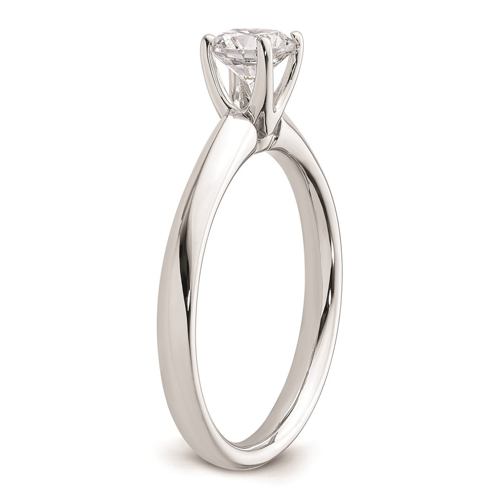 0.50ct. CZ Solid Real 14k White Gold Solitaire Engagement Ring