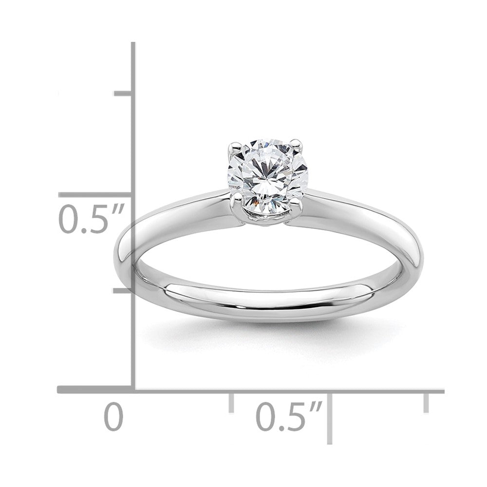 0.50ct. CZ Solid Real 14k White Gold Solitaire Engagement Ring