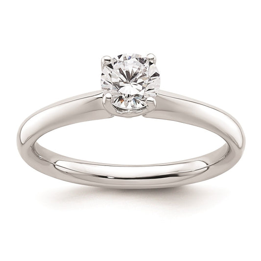 0.50ct. CZ Solid Real 14k White Gold Solitaire Engagement Ring