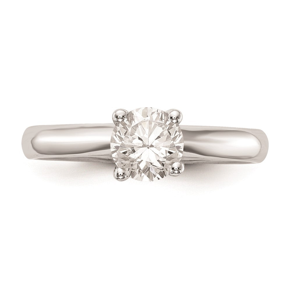 1.00ct. CZ Solid Real 14k White Gold Solitaire Engagement Ring